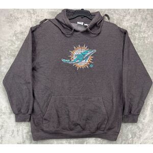 Vintage Majestic Men's Miami Dolphins Hoodie Pullover Sweatshirt 2XLT NFL Logo